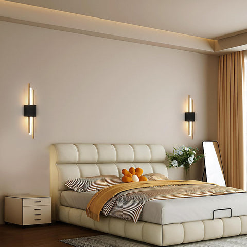 Kinkiet LED Wewnętrzny Czarny i Złoty 40CM 10W 3000K Ciepłe Światło