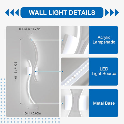Lampa Ścienna LED 80 cm