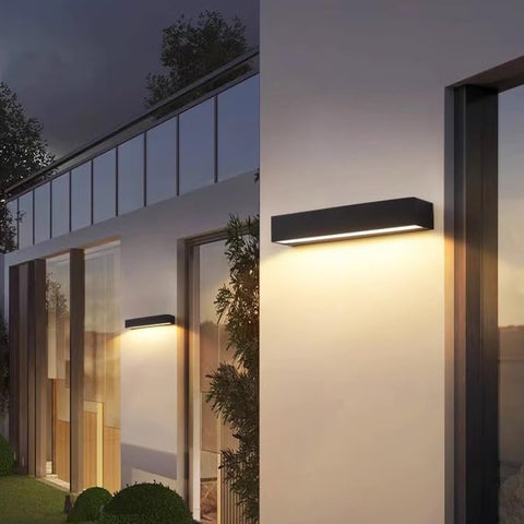 Nowoczesna Zewnętrzna Lampa Ścienna LED 16W Czarna IP65 3000K