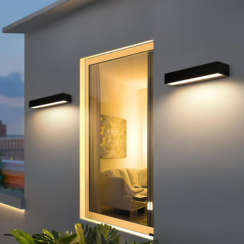 Nowoczesna Zewnętrzna Lampa Ścienna LED 16W Czarna IP65 3000K