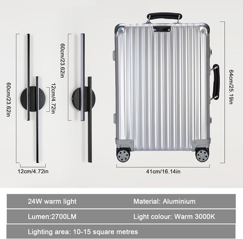 Nowoczesny Kinkiet LED Czarny 24W