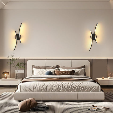 Nowoczesna lampa ścienna LED 20W 2250LM czarna