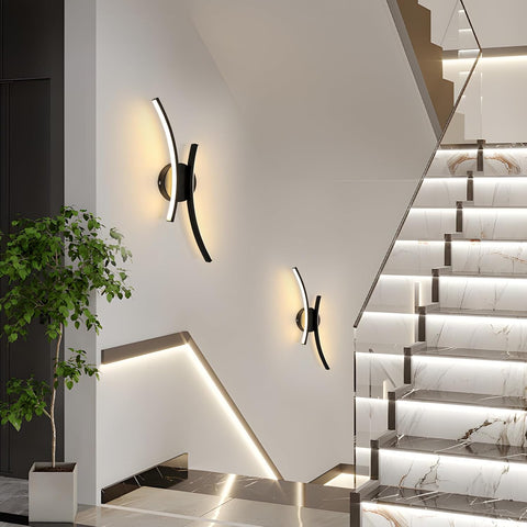 Nowoczesna lampa ścienna LED 20W 2250LM czarna