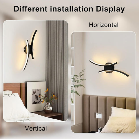 Nowoczesna lampa ścienna LED 20W 2250LM czarna