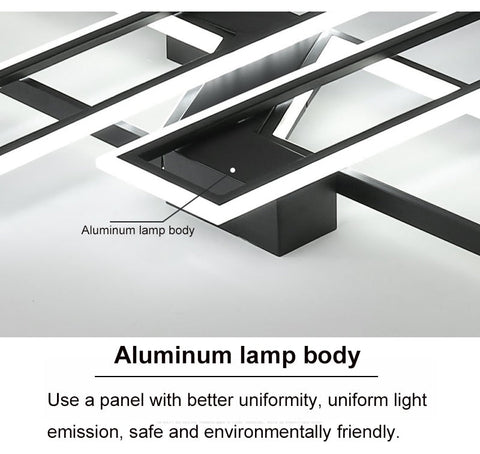 Nowoczesna lampa sufitowa LED zimne białe światło 6000K do salonu sypialnia kuchnia dom 72W