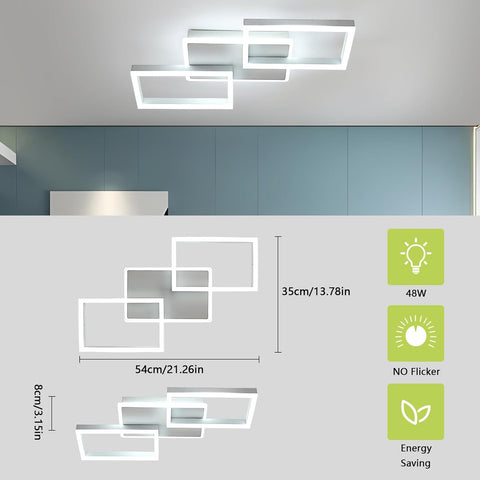 Nowoczesna Kwadratowa Lampa Sufitowa LED 46W