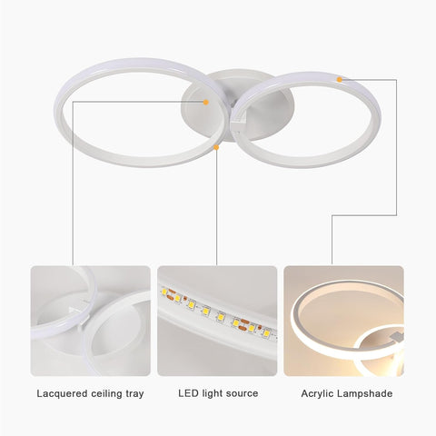 Nowoczesna Lampa Sufitowa LED 42W Okrągła Ciepła Biel