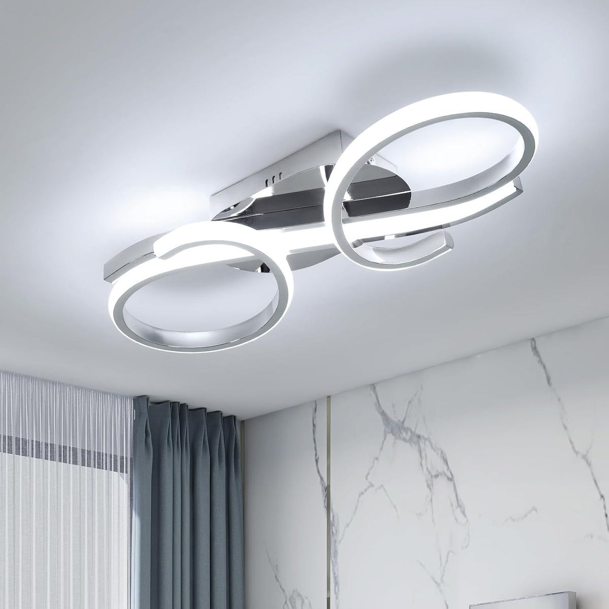 Nowoczesna Lampa Sufitowa LED Podwójny Pierścień