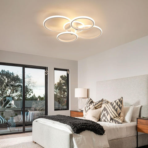 Nowoczesna Lampa Sufitowa LED z 4 Pierścieniami, 39W