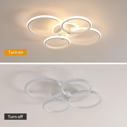 Nowoczesna Lampa Sufitowa LED z 4 Pierścieniami, 39W