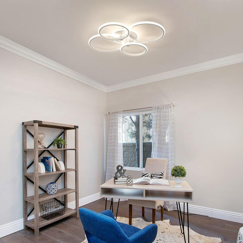 Nowoczesna Lampa Sufitowa LED z 4 Pierścieniami, 39W