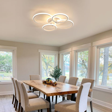 Nowoczesna Lampa Sufitowa LED z 4 Pierścieniami, 39W