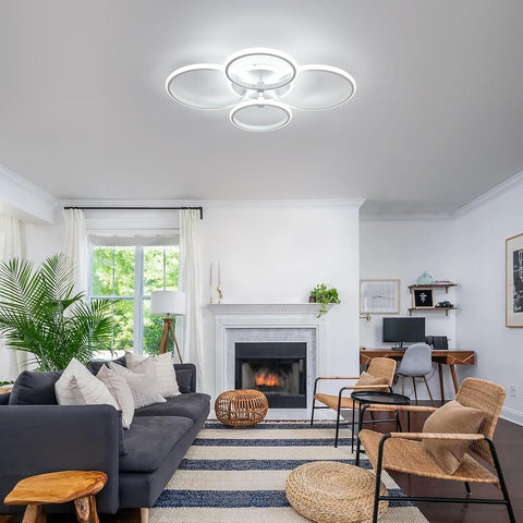 Nowoczesna Lampa Sufitowa LED z 4 Pierścieniami, 39W