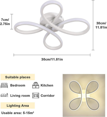 Nowoczesny Plafon LED 30W w Kwiatowy Wzór