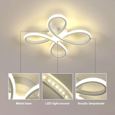 Nowoczesny Plafon LED 30W w Kwiatowy Wzór