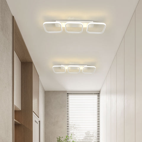 Lampa sufitowa LED 40 W, prosta geometryczna lampa sufitowa, kreatywna kwadratowa metalowa lampa sufitowa, odpowiednia do salonu, sypialni, jadalni, światło neutralne 4000 K (białe)
