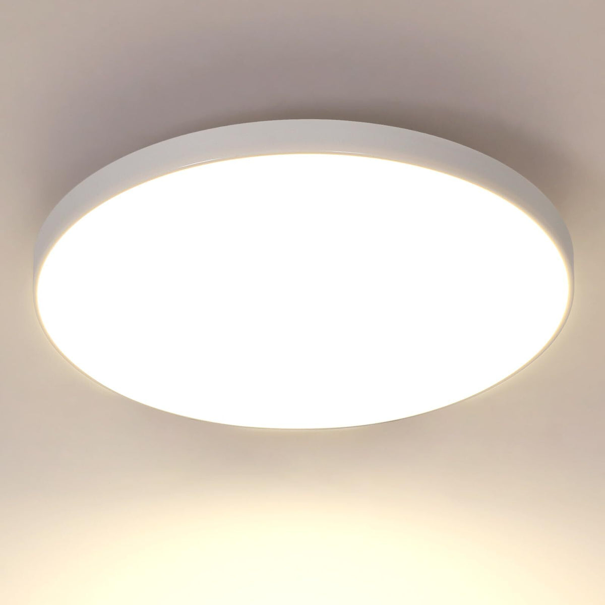 Lampa sufitowa LED, biała okrągła 27*5 CM, 24W 4000K neutralne białe światło, ABS, potrójna ochrona na balkon w sypialni