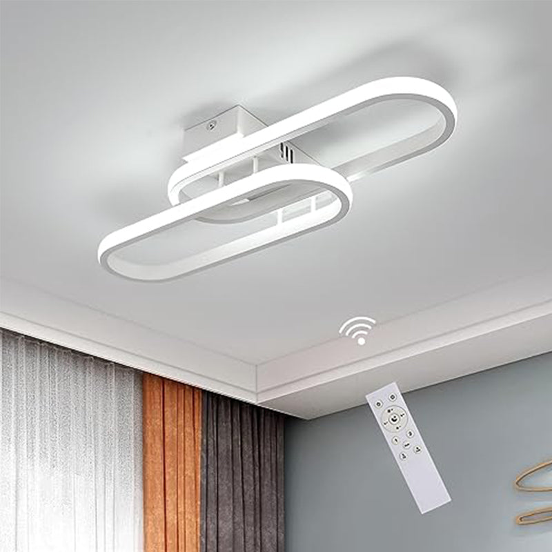 Nowoczesna lampa sufitowa LED w stylu nordyckim z możliwością przyciemniania w kształcie paska - biała, 50,5 * 17 * 8 cm, z pilotem, 32 W, 2700 K-6500 K - do salonu, sypialni