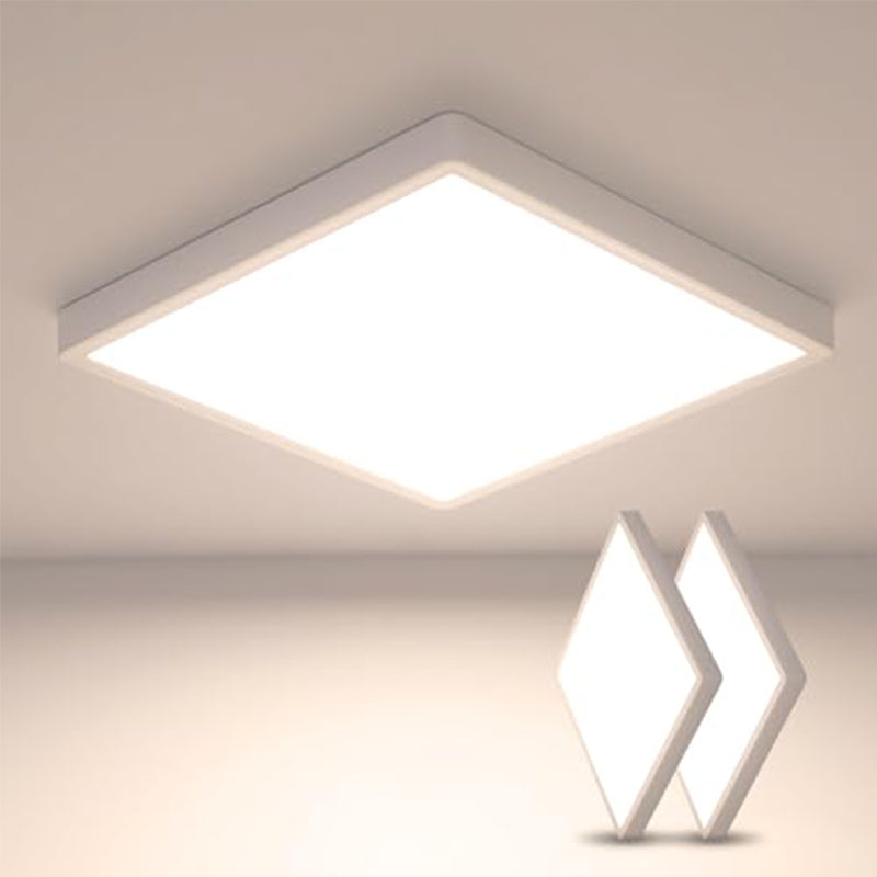 Lámpara de techo LED ultrafina de 2 piezas - Cuadrada 30 cm, blanca, 36 W, luz neutra 5000 K - para sala de estar y dormitorio