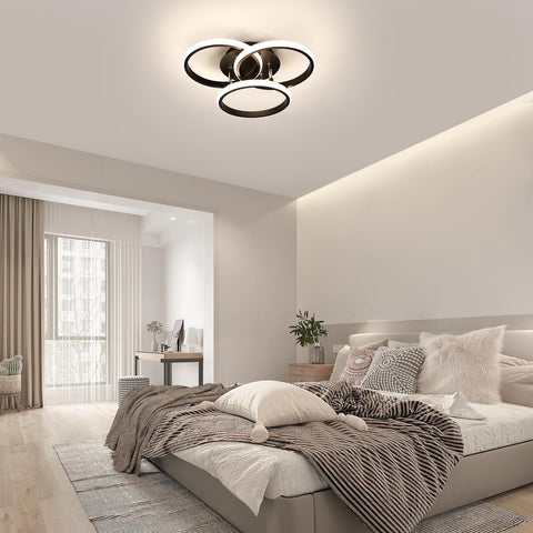 Kreatywna lampa sufitowa LED, 3 czarne kule, 39W 4500K neutralne białe światło, aluminium, D40*H11,5CM