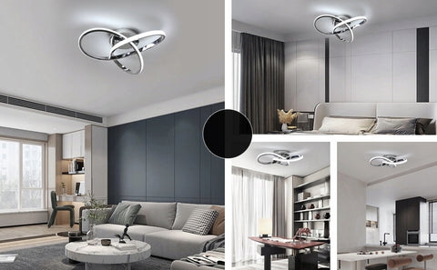 Lampa sufitowa LED, srebrna, 38W 6500K chłodne białe światło, aluminium 40*12cm, do przedpokoju w salonie