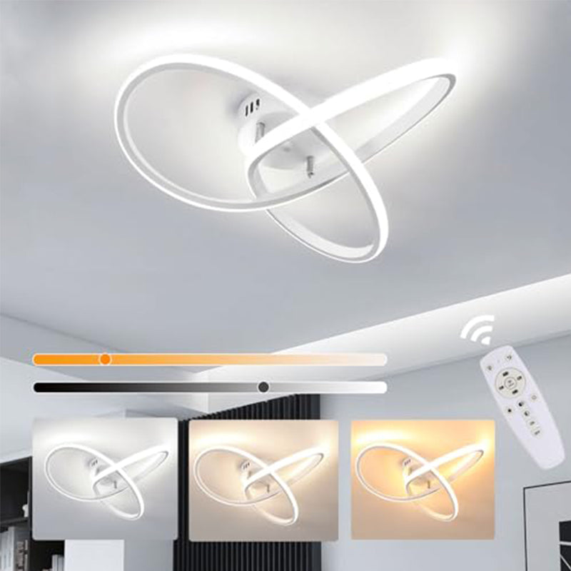 Lámpara de Techo LED Moderna de Aluminio Regulable con Forma de Trébol - Blanco, 40*12 cm, con Control Remoto, Lámpara de Techo de 36 W - para Sala de Estar, Dormitorio