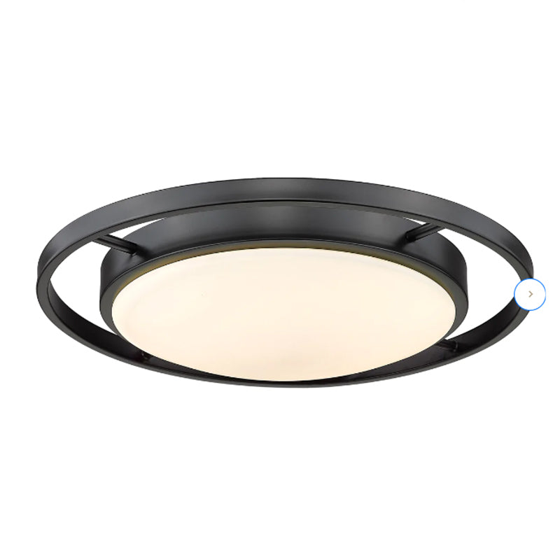 Moderna lámpara de techo LED redonda de aluminio - Negro, D40*H4,5 cm, luz blanca cálida, 220 V - Ideal para sala de estar, dormitorio, pasillo, comedor