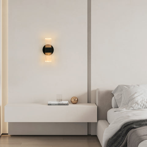 Kinkiet LED, nowoczesny kinkiet LED z możliwością przyciemniania, czarny owalny 10W akrylowy kinkiet wewnętrzny do sypialni nocny korytarz salon, 3000-6500K