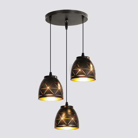 3 lampy wiszące w stylu retro, przemysłowy pusty rzeźbiony żyrandol, metalowa lampa sufitowa E27 w stylu vintage, oświetlenie do salonu kuchnia korytarz restauracja loft kawiarnia bar