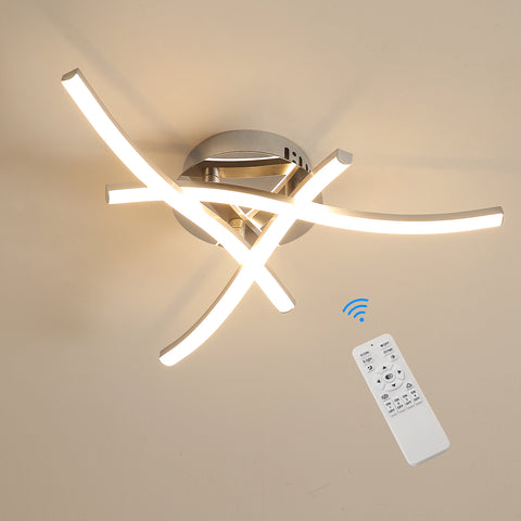 Ściemnialna lampa sufitowa LED, oprawa sufitowa z pilotem, nowoczesny żyrandol o mocy 18 W do sypialni, salonu, przedpokoju