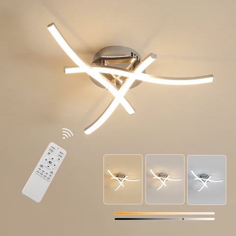 Ściemnialna lampa sufitowa LED, oprawa sufitowa z pilotem, nowoczesny żyrandol o mocy 18 W do sypialni, salonu, przedpokoju