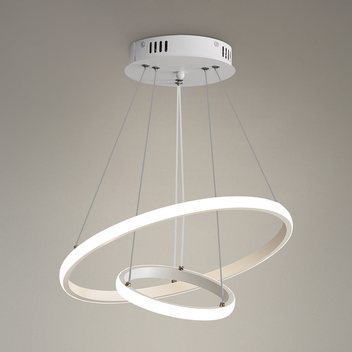 Suspension Luminaire LED, Lustre circulaire moderne, suspension blanc 4000K