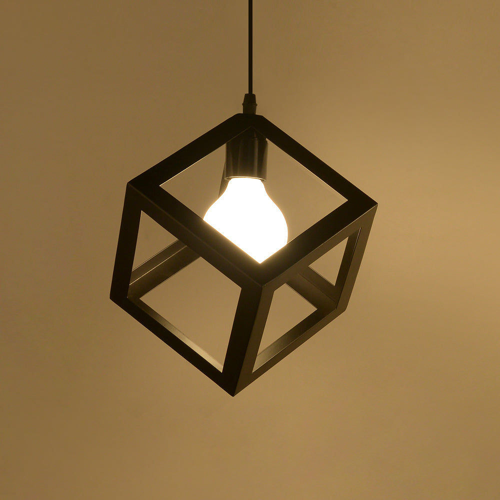 Lustre Suspensions Vintage Industrielle E27 Noir