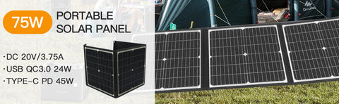 20V 75W składany szybkie ładowanie przenośny Panel słoneczny ładowarka słoneczna Power Bank do telefonu RV zegarki zewnętrzne DC + USB