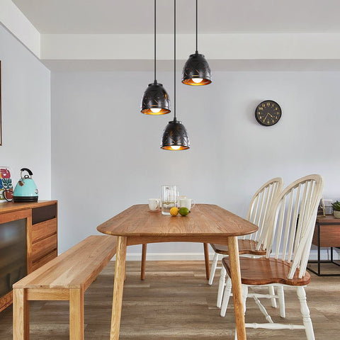 3 lampy wiszące w stylu retro, przemysłowy pusty rzeźbiony żyrandol, metalowa lampa sufitowa E27 w stylu vintage, oświetlenie do salonu kuchnia korytarz restauracja loft kawiarnia bar