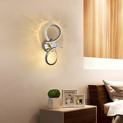 Kinkiet LED 12w nowoczesny kreatywny metalowy kinkiet wewnętrzny lampka nocna ciepły kolor 3000k, oświetlenie do sypialni korytarz salon schody biuro