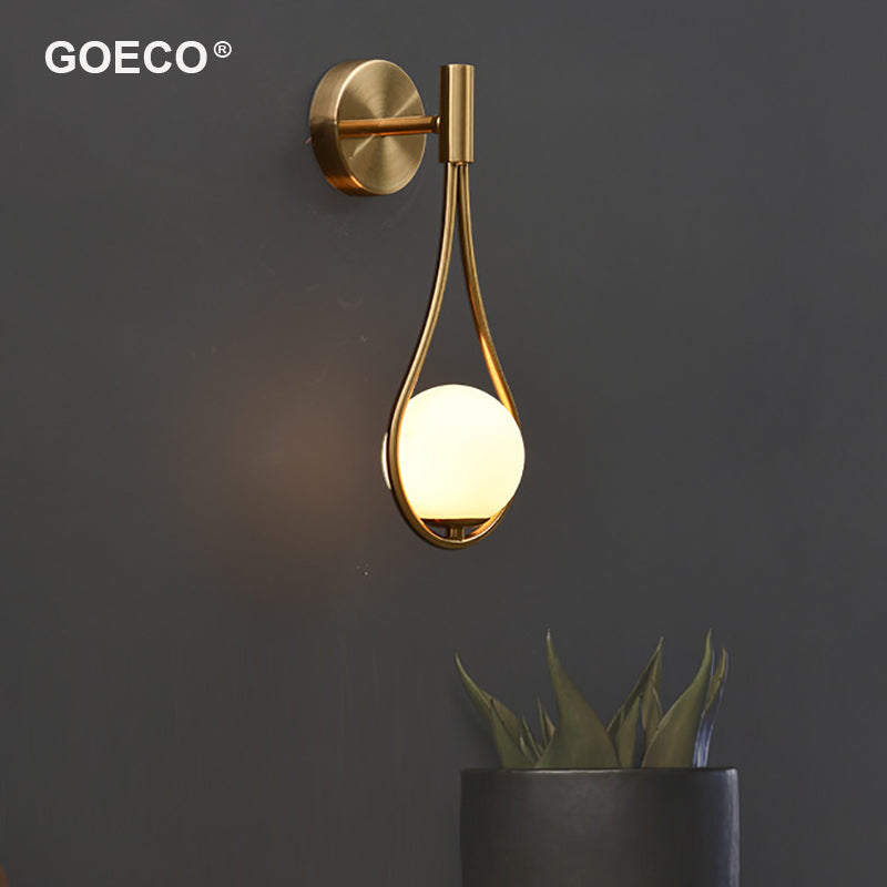 GOECO Moderne LED-wandlamp Industriële wandlamp Verstelbare wandlamp Glas Ronde Bol Lampenkap E27 Metalen Wandlamp Woonkamer Gang