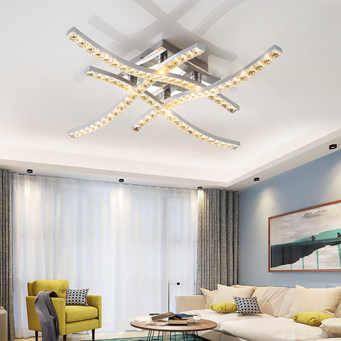 Nowoczesna kryształowa lampa sufitowa Nordic LED w kształcie fali lampa sufitowa salon sypialnia jadalnia restauracja hotelowy wystrój domu