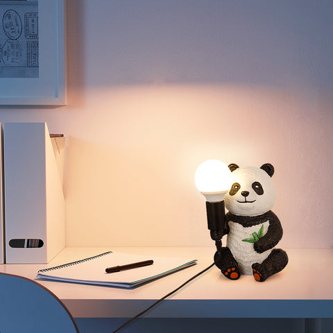 Designerskie lampy stołowe z żywicy Panda, nowoczesna kreatywna lampka nocna z przewodem wtykowym, lampa biurkowa LED Animal