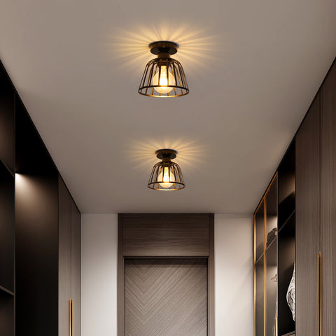 Metalowa lampa sufitowa w stylu retro, lampa sufitowa w stylu vintage, oświetlenie sufitowe E27, do przedpokoju, salonu, sypialni, kawiarni, restauracji, pokoju (żarówka nie jest dołączona)