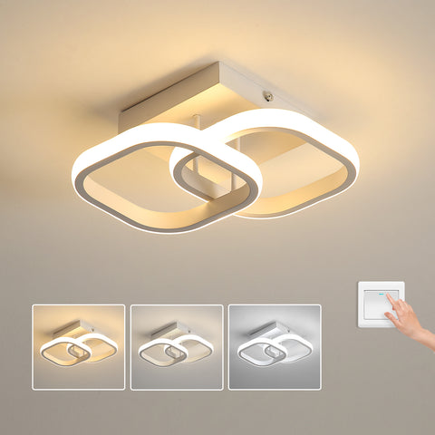Lampa sufitowa LED, lampa sufitowa 21W biały akrylowy żyrandol oświetlenie sufitowe 3 kolory do sypialni salon korytarz kuchnia