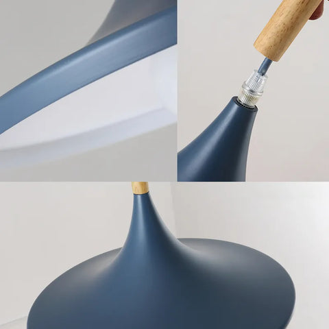 Lampa wisząca Drewniany żyrandol E27 Podstawa do salonu Sypialnia Jadalnia Biuro Bar Cafe Blue