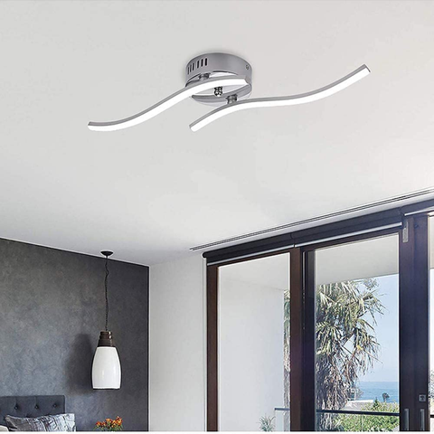 Lampa sufitowa LED, lampa wisząca w kształcie fali, zintegrowane diody LED 14W 1100 lumenów, nowoczesny żyrandol do salonu lub kuchni, IP20 zimne białe światło 6500K
