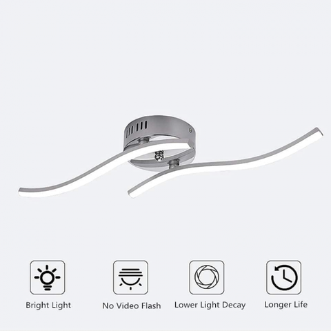 Lampa sufitowa LED, lampa wisząca w kształcie fali, zintegrowane diody LED 14W 1100 lumenów, nowoczesny żyrandol do salonu lub kuchni, IP20 zimne białe światło 6500K