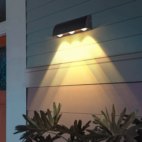 Zewnętrzna lampa ścienna LED kinkiet ciepły biały 3000K wodoodporny IP65 do korytarza wejściowego dziedziniec ogród taras balkon garaż czarny