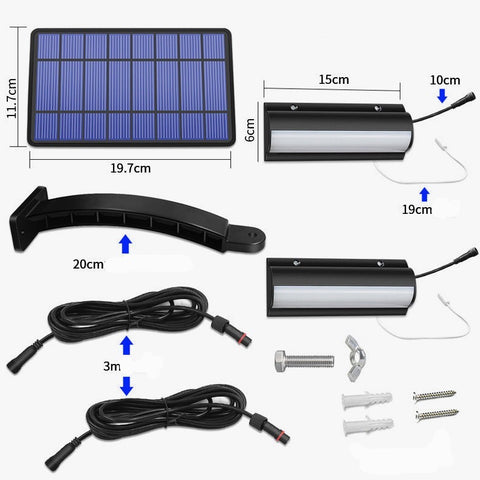 Zewnętrzny czujnik ruchu lampy słonecznej, wodoodporny kinkiet solarny IP65 z pilotem