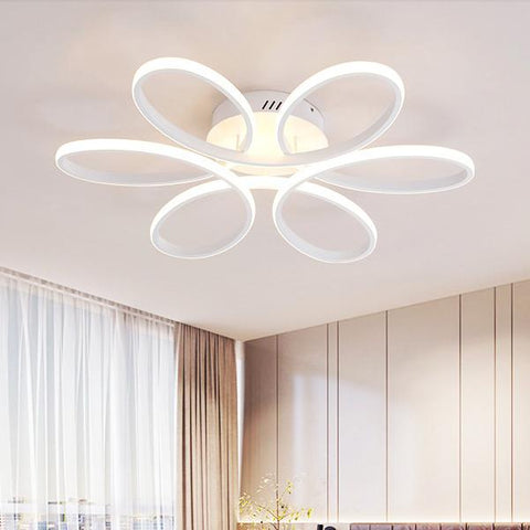 Lampa sufitowa LED nowoczesny Design kreatywny kształt kwiatu lampa sufitowa do salonu sypialnia jadalnia biuro ciepłe białe światło 3000K