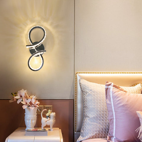 Kinkiet LED 12w nowoczesny kreatywny metalowy kinkiet wewnętrzny lampka nocna ciepły kolor 3000k, oświetlenie do sypialni korytarz salon schody biuro
