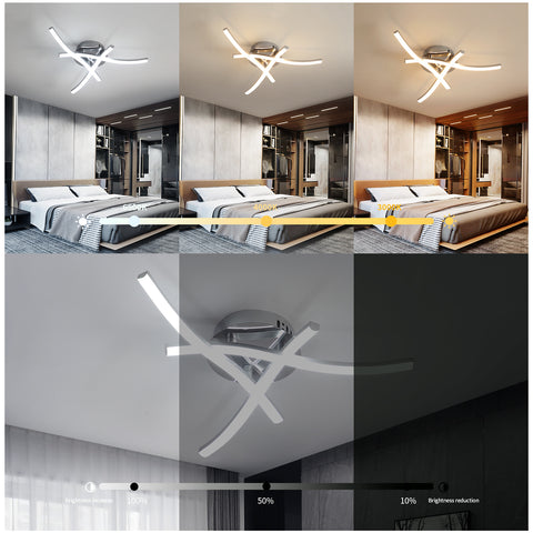 Ściemnialna lampa sufitowa LED, oprawa sufitowa z pilotem, nowoczesny żyrandol o mocy 18 W do sypialni, salonu, przedpokoju