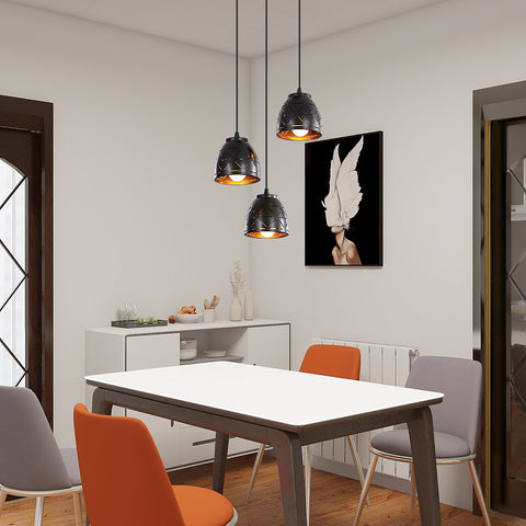 3 lampy wiszące w stylu retro, przemysłowy pusty rzeźbiony żyrandol, metalowa lampa sufitowa E27 w stylu vintage, oświetlenie do salonu kuchnia korytarz restauracja loft kawiarnia bar